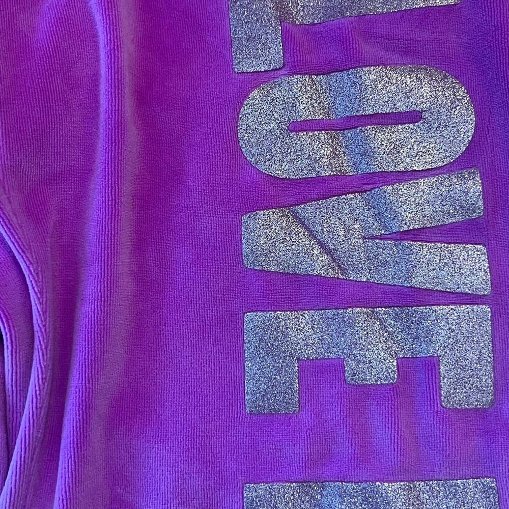 Y2K PINK Victorias Secret Purple Velour Velvet Track Suit Set Small Medium - Picture 11 of 15